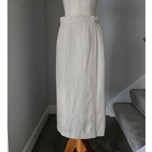 Talbots Irish Linen Wrap Skirt Size M